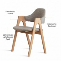 Chaise de bibliothèque ergonomique moderne en bois avec accoudoir pour tablette pour salle d'étude universitaire