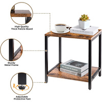 Support de table court pour petit espace métal noir petites tables d'extrémité Mini table basse table de chevet imprimante chambre