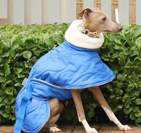 Herbst-Winter-Korallenfleece-Mantel für Greyhound, Whippet, Windhund mit Leinenhalterung und Bauchbedeckung für Kleine, Mittlere und Große Hunde