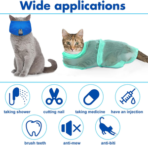 Cat <b>Bathing</b> Bag Set Anti Scratch Cat Grooming Bag for Pet Washing Brush Comb, Cat Muzzle, Pet Nail Clipper, Nail File - Product Image 2