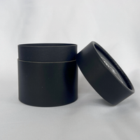 Tube de stockage de carton de papier Kraft noir écologique pour l'emballage cadeau de cylindre personnalisé de nourriture pot de papier étanche à l'humidité