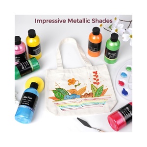 18 Màu Sắc Chế Tạo Kim Loại Sơn 250Ml Vĩnh Viễn Cho Quần Áo Không Độc Hại Sơn Cho Vải DIY Thủ Công T-Shirts Vải Sơn Bộ - Product Image 3
