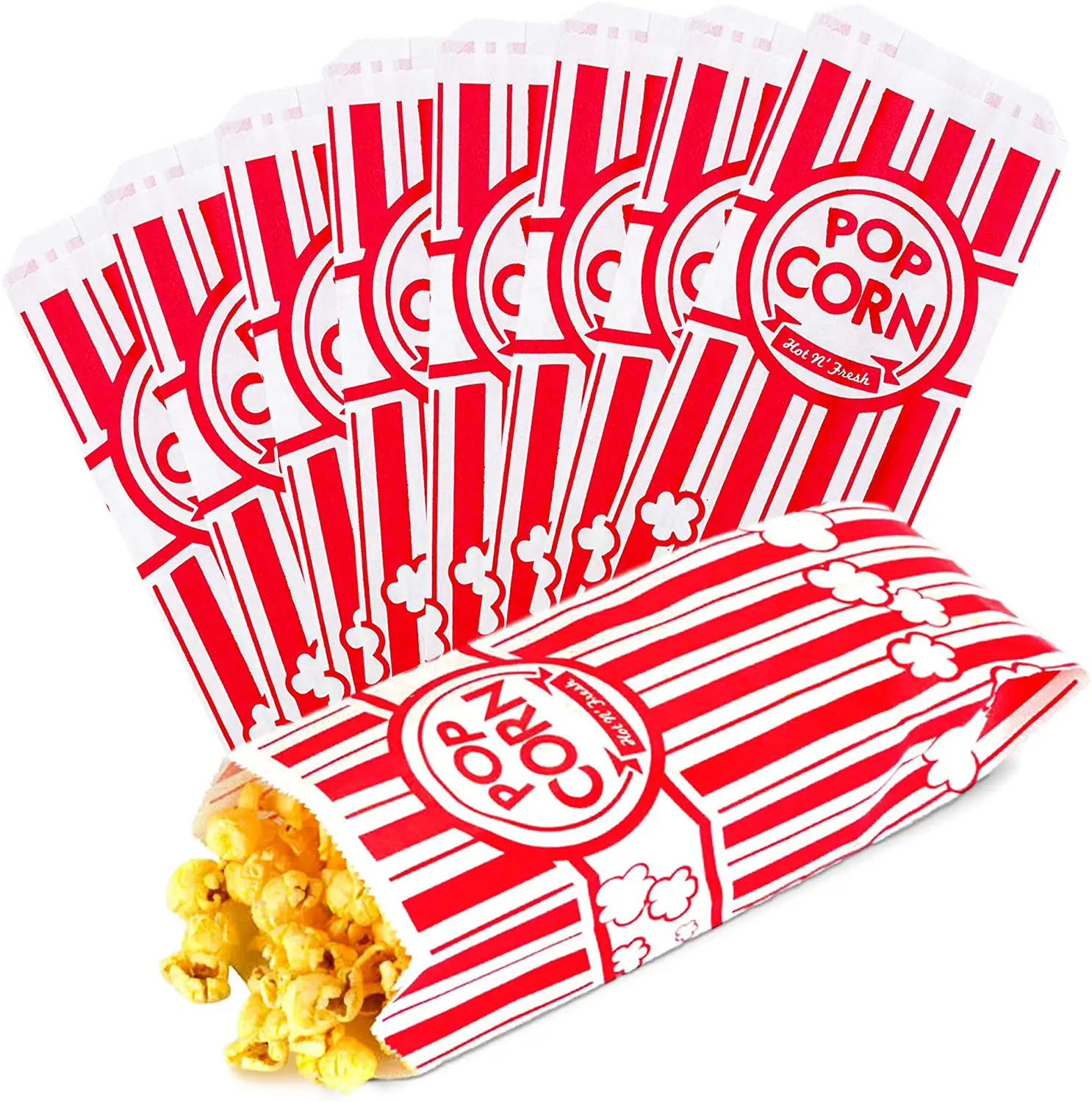 Einweg-Popcorn-Behälter Papiertüte Popcorn-Boxen für Movie Night Carnival Party Circus