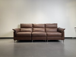 Sillón Chesterfield Moderno de Cuero Genuino con Respaldo y Reposapiés Ajustables Motorizados para Apartamento, Sala de Estar, Hogar F-33309 Funcional - Product Image 4