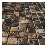 Mosaïque de marbre brun hexagone finition aiguisée pour carreaux de sol