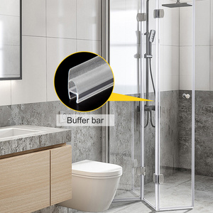 מותאם אישית עמיד למים גומי רצועת הזזה דלת חותם <span class=keywords><strong>pvc</strong></span> פלסטיק שקוף איטום רצועת עבור רחצה זכוכית דלת - Product Image 2