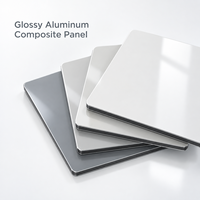 Panneau composite en aluminium brillant 4 mm 1220x2440 mm, revêtement FEVE, blanc nacré, panneau ACM pour façades de bâtiments commerciaux