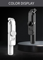 Mini trépied télescopique Q02s 360° avec lumière d'appoint pour perche à selfie sans fil pliable, bras flexible en plastique pour smartphone