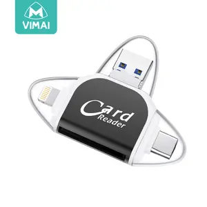 VIMAI Venta caliente 4 en 1 lector de tarjetas micro USB TF para teléfonos inteligentes y computadora