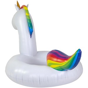 Bouée gonflable géante licorne, flotteur de piscine arc-en-ciel pour enfants et adultes, tube de bain pour fêtes estivales à la plage ou au lac - Product Image 4