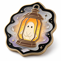 Lanterne fantôme personnalisée au design antique et moderne en émail avec effet de brume pour cadeau d'Halloween