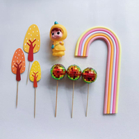 Nouveauté : Décoration de gâteau d'anniversaire pour enfants sur le thème de l'arbre arc-en-ciel, 8 pièces, décoration de gâteau d'anniversaire pour enfants, Noël, Diwali