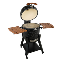 STEEL EGG BBQ 21 pouces Fumoir en céramique noire Kamodo Barbecue au charbon Kamado Keramik Grills pour jardin extérieur