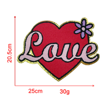 Offre Spéciale maman Chenille Patch broderie paillettes grande lettre amour Mini patchs fer sur pour vêtements