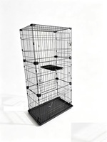 Cage pour chat en gros, durable, respirante, en métal, solide, facile à assembler, nettoyable, pliable, empilable, maison pour chat, boîte d'intérieur et d'extérieur