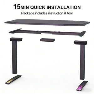 Meja Berdiri Motor Ganda 55 X 28 Inci, Meja yang Dapat Disesuaikan Ketinggiannya, Meja Kantor, Meja Gaming & Komputer - Product Image 5