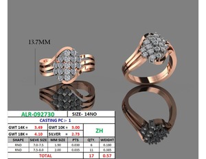 Anillo de Diamantes Cultivados en Laboratorio VVS con Acabado en Oro Rosa de 10K, Joyería Elegante de Compromiso para Mujer, Regalo Nupcial - Product Image 2