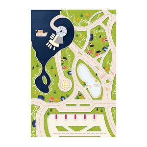 Alfombra de juego para niños, alfombra educativa cuadrada de fibra de poliéster de 2cm de espesor para dormitorio y sala de estar, de 2 a 4 años, Unisex - Product Image 3