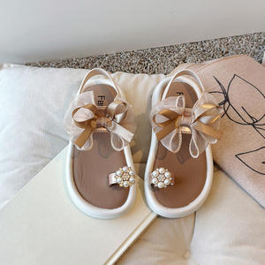 2026 Neue Sommer-Mädchen-Sandalen: Leichte, rutschfeste Outdoor-Strandsandalen, modische flache Zehenstegschuhe mit Schleife für Babys und Kleinkinder, lässige Prinzessinnen-Schuhe - Product Image 5