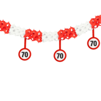 Guirnalda de Banderines con Números para Fiesta de Cumpleaños de Acero Inoxidable, Rojo y Blanco, con Diseño de Señales de Tráfico para Decoración
