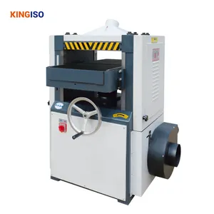 KINGISO Full Automatic High Speed Heavy Duty Press Wood Planer Woodworking Knife Planer Helical Head Double Sided Thickness Wood