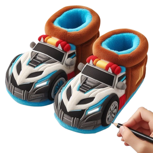 Children Plush Winter Custom Plush <strong>Slipper</strong> Cartoon Design <strong>Car</strong> <strong>Slipper</strong> - Product Image 3