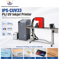 Machine d'impression UV industrielle IPS-CUV33 600 DPI à passage unique pour données variables, codes QR, numéros de lot, masques, boîtes en plastique et bouchons