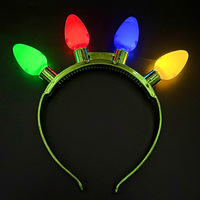 Grenzüberschreitend Meistverkauftes Plastik-Halloween-Glühbirnen-Stirnband Weihnachten Leuchtende Festliche Accessoires Haarschmuck Party