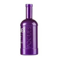 Texture céramique personnalisée Luxe élégant violet foncé vide Logo personnalisé impression liège 500ml 750ml Bouteille de liqueur en verre