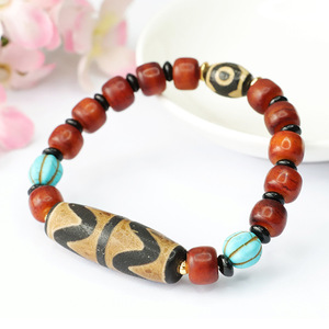 Pulsera de Ágata con Cuentas del Tíbet <span class=keywords><strong>Huya</strong></span> 2026, Estilo Étnico, Venta al por Mayor de Fábrica, S3102501 - Product Image 4