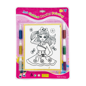 Vendita calda di arte creativa Goldem <span class=keywords><strong>pittura</strong></span> a polvere per bambini di colore della sabbia giocattolo di carta Set di <span class=keywords><strong>pittura</strong></span> con logo personalizzato - Product Image 1