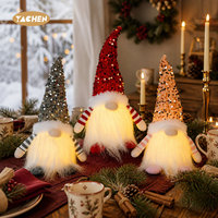 YACHEN Gnome de Noël Lumineux avec Chapeau à Paillettes, Décoration de Table en Peluche pour la Maison et les Fêtes, Vente en Gros