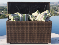 Étanche balcon terrasse grande capacité Pe rotin tissé conteneur Protection solaire acier tapis jardin osier boîte de rangement