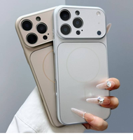 Coques de téléphone portable originales en PC mat AG givré, magnétiques, antichoc, avec charge sans fil, protection de l'objectif arrière pour 17 Pro Max