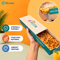 Boîte à pizza en carton personnalisée de 25 cm pour la livraison, conteneur rectangulaire à tiroir pour tranches de pizza, avec découpe pré-encollée