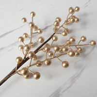 Bouquet de fruits en soie Mzc Noël Or Argent Baies, Fourniture directe usine, Fruits réalistes porte-bonheur, 50cm, Décoration style nordique