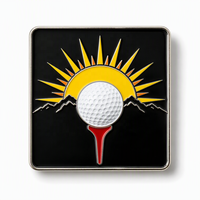 Marqueur de balle de golf 2D en émail, clip de chapeau en métal, aimant, accessoires de golf, cadeau, drapeau de trou, clubs croisés, tee, marqueur de balle en métal personnalisé OEM