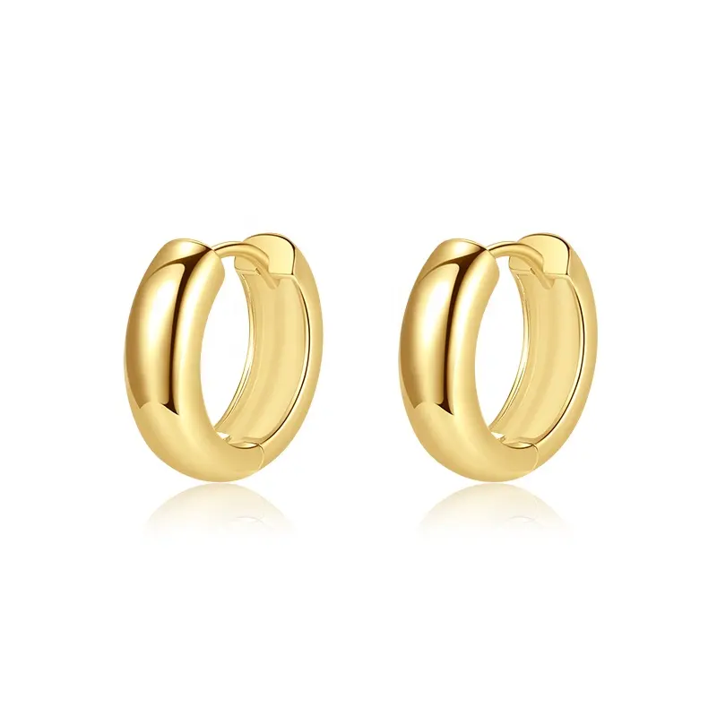 YINSAKI – boucles d'oreilles Huggies en argent 925 plaqué or 18K, bijoux en or massif 14K 22K