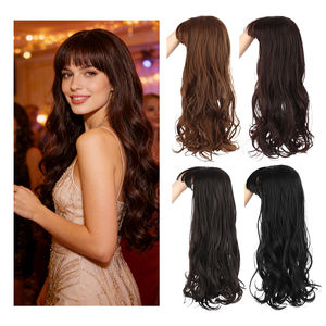 Parrucche <span class=keywords><strong>Bob</strong></span> Sintetiche Marrone Nero da 10 Pollici in Offerta Speciale, Topper per Capelli Lisci e Setosi con Clip e Frangia - Product Image 5