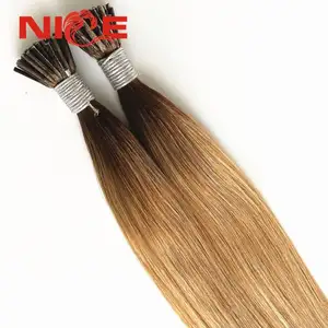Natural Beaded Row Motown Tress Bulk Bundles Fake Extensions For Hairstyle Human Hair Extension Platinum Ombr I Tip