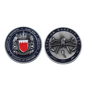 独自のカスタムトークンコインを設計する金属コイン型3Dアンティークシルバー亜鉛合金ソフトエナメルバーレーンフラッグチャレンジコイン - Product Image 3