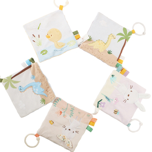 <span class=keywords><strong>Livre</strong></span> <span class=keywords><strong>en</strong></span> tissu doux et écologique pour bébé avec des animaux canard dinosaure lapin apprentissage précoce lavable sensoriel froissé jouets <span class=keywords><strong>en</strong></span> tissu - Product Image 1