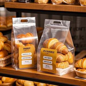 Bolsas de embalaje de pan impresas personalizadas, bolsa de pie de fondo plano con película de barrera de cremallera resellable para tostadas/pastelería - Product Image 6