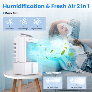 Ventilateur rafraîchisseur d'air portable pour usage personnel, rafraîchisseur d'air pour chambre à coucher, bureau à domicile, 7 lumières LED, alimentation USB, ventilateur de climatisation à <span class=keywords><strong>eau</strong></span> - Product Image 6
