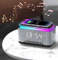 Chargeur sans fil rapide, veilleuse RGB, réveil numérique avec haut-parleur à bruit blanc et haut-parleur Bluetooth pour la nuit et le travail