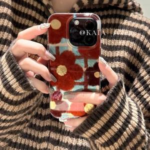 Coque de téléphone OEM perforée motif <span class=keywords><strong>Vortex</strong></span> rétro petite fleur pour iPhone 15, 11, 12, 13, 14, 16 Pro, XS, X, XR, 7, 8 Plus, SE <span class=keywords><strong>2022</strong></span> - Product Image 4