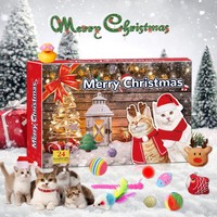 Calendrier de l'Avent pour chat avec logo personnalisé, 24 pièces, ensemble de jouets interactifs, marque privée, boîte cadeau pour animaux de compagnie, vente en gros d'usine
