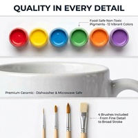 Kit de peinture de tasses en céramique DIY pour enfants, peinture non toxique, ensemble de tasses à personnaliser, fabricant OEM avec logo personnalisé, certifié CE