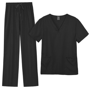 Unisex V-Neck <strong>Scrub</strong> for Operating Room 94% Polyester 6% Spandex Hospital Nurse Uniform with Side Pockets <strong>Plus</strong> <strong>Sizes</strong> - Product Image 3