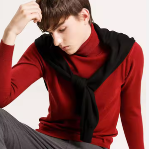 Suéter de <span class=keywords><strong>cuello</strong></span> <span class=keywords><strong>alto</strong></span> de manga larga para <span class=keywords><strong>hombre</strong></span> al por mayor con forro interior de personal de estación de esquí con logotipo personalizado, <span class=keywords><strong>Jersey</strong></span> de punto de invierno, ropa - Product Image 2